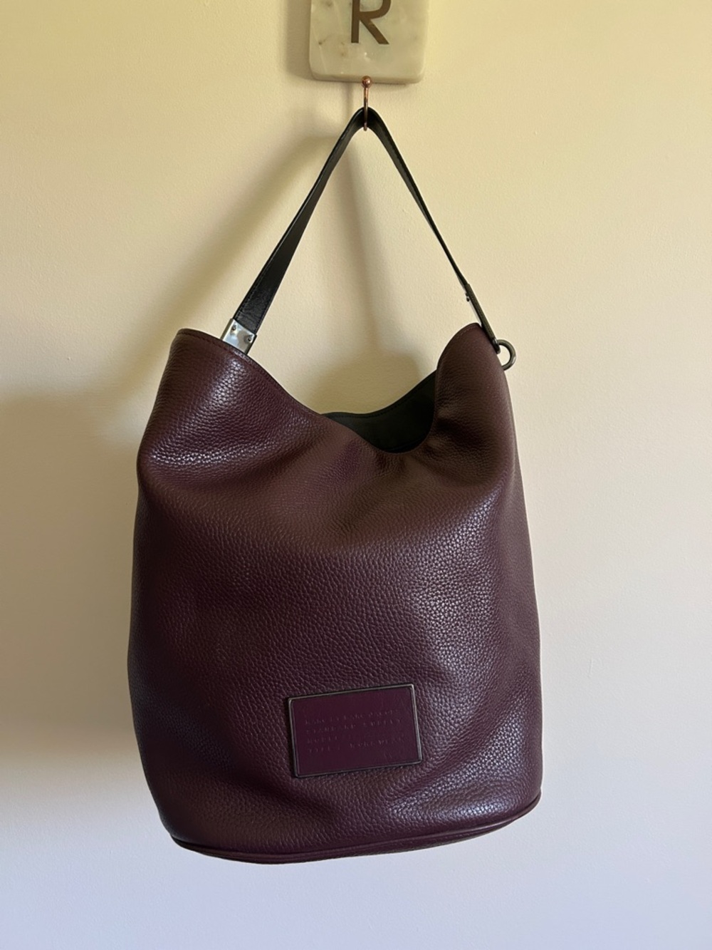 Vintage Marc by Marc Jacobs genuine Leather Hobo Shoulder Bag - Deep Burgundy